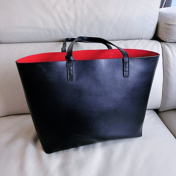 ❤️❤️❤️ SOLD!!! Mansur Gavriel Large Tote Black/Flamma - Picture 2 of 5